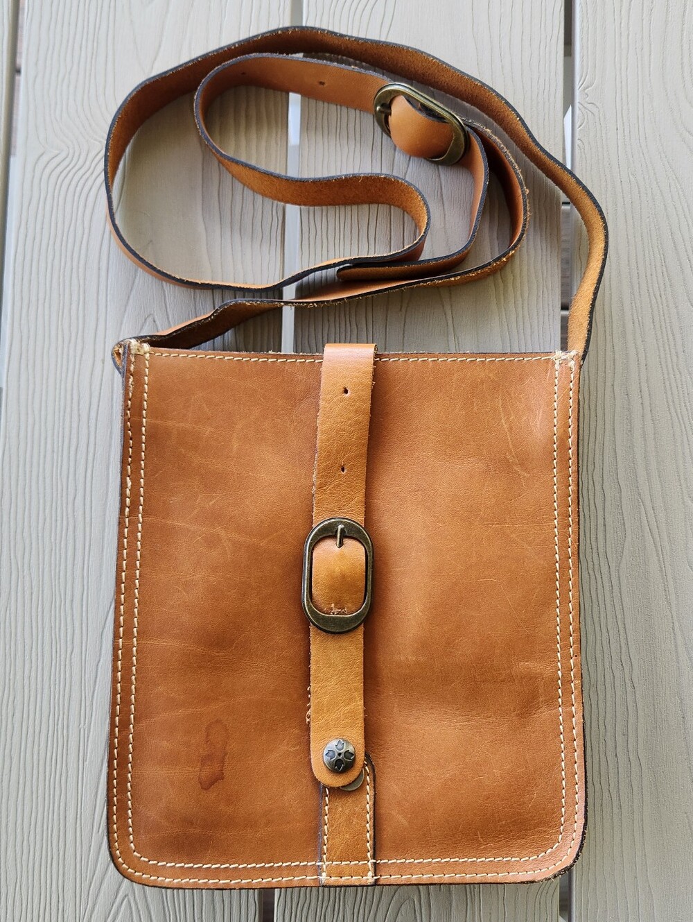Patricia Nash Venezia Tan Leather Crossbody Bag